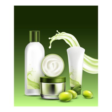 Zeytinyağı Kozmetik Yaratıcı Reklam Posteri Vektörü