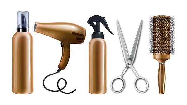 Narzędzia fryzjerskie do fryzjera zestaw wektor — Wektor stockowy
