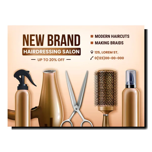 Salon fryzjerski Narzędzia Promotional Banner Vector — Wektor stockowy