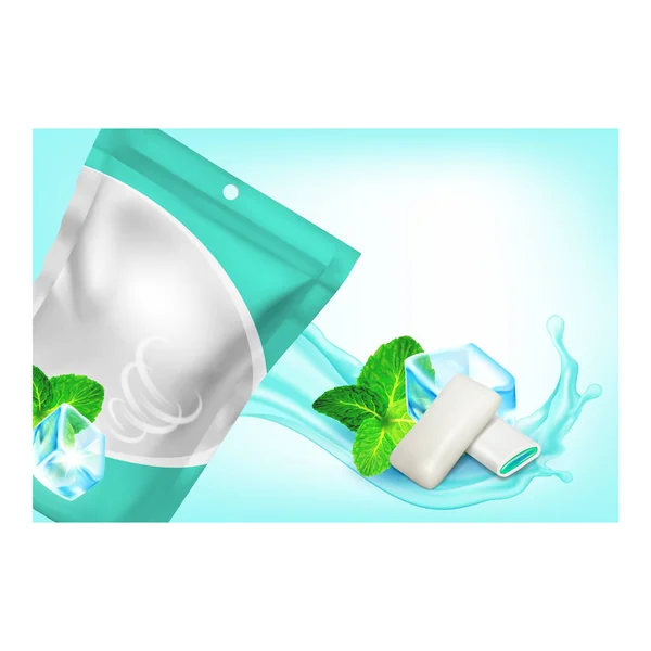 Gomme à mâcher Bubble Gum Creative Promo Poster Vector — Image vectorielle