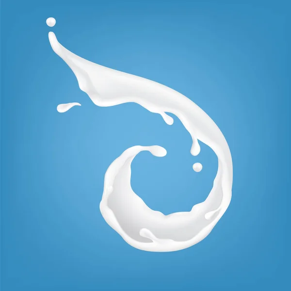 Vector de bebida natural espiral de chorro de leche — Archivo Imágenes Vectoriales