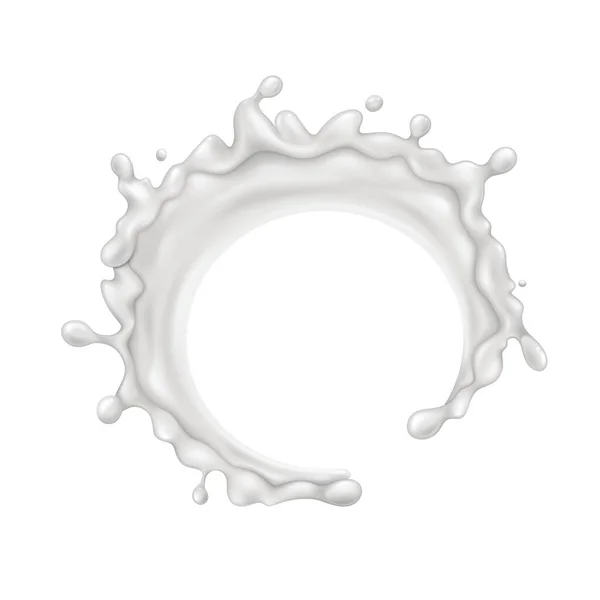 Rozstřikovací mléko tekutý krém vektor. — Stockový vektor