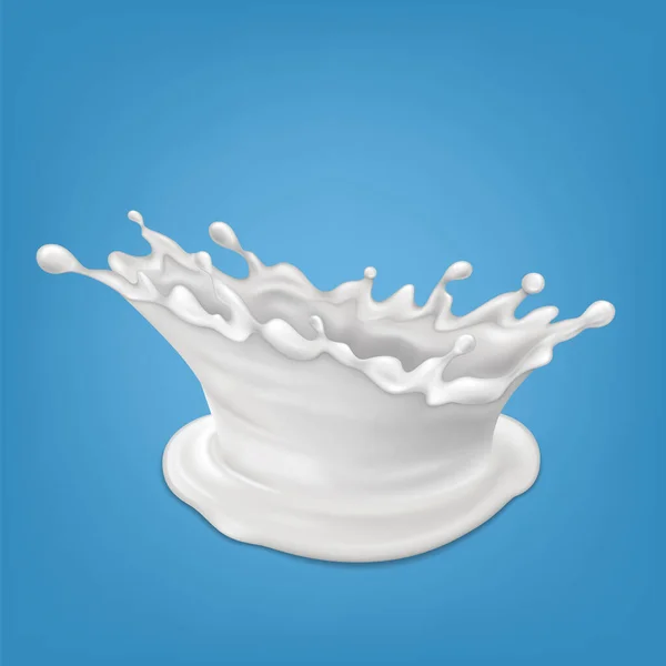 Vektor tekutého nápoje stříkajícího mléka. — Stockový vektor