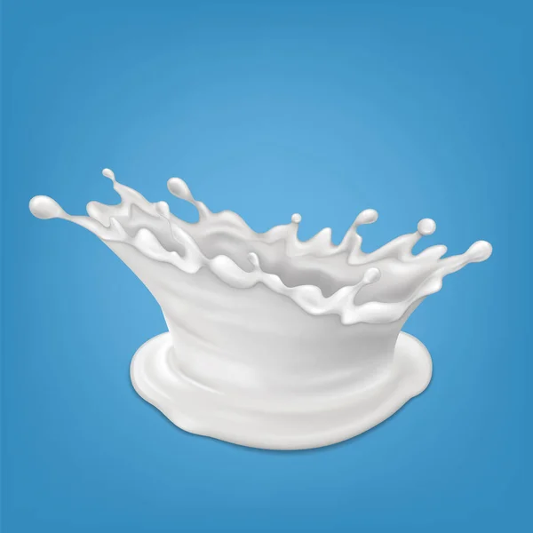 Splash leche líquido bebida vector. — Vector de stock