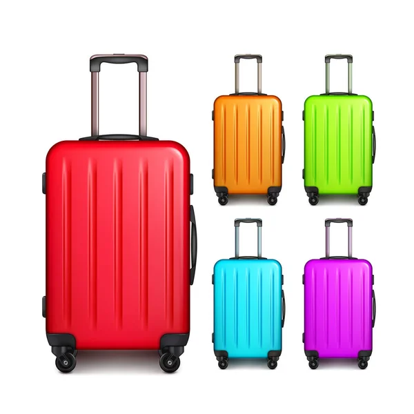 Maleta de equipaje bolsa de viaje conjunto vector — Vector de stock