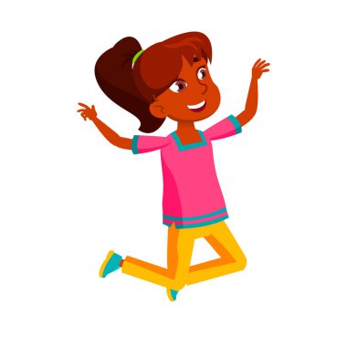 Joy jumping genç kız vektörü
