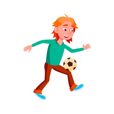 Futbol oynayan genç çocuk.