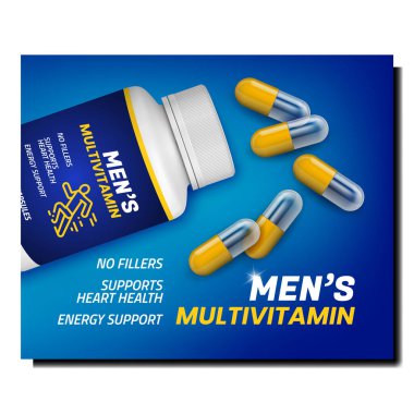 Erkek Vitamin Sağlığı poster vektörü