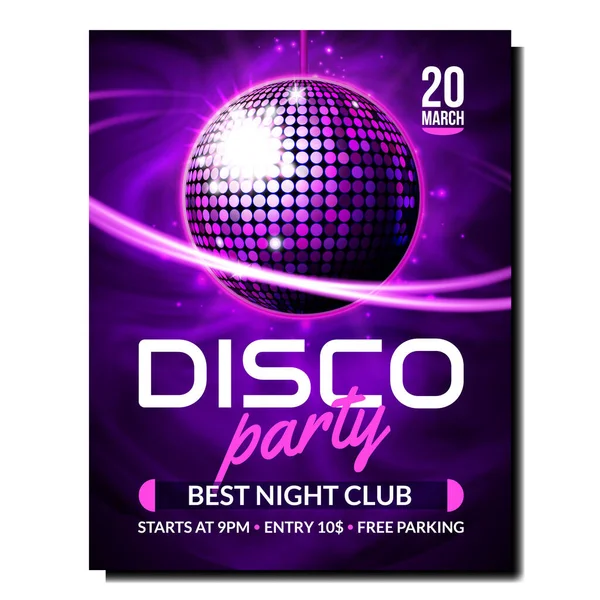 Disco music party plakát pozadí — Stockový vektor