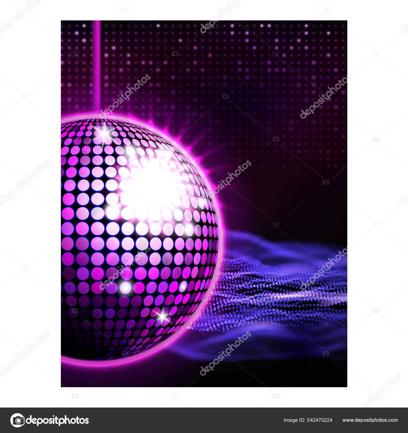 Signal halv otte charme Disco music party poster background Stock Vector by ©pikepicture 542470224