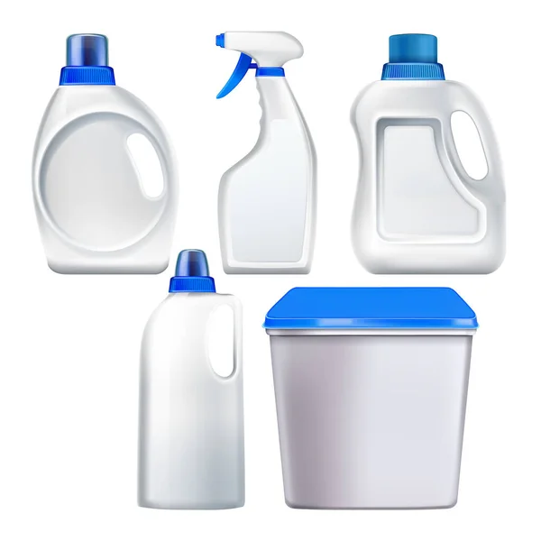 Vaskemiddel flaske plast produkt sæt vektor Royaltyfrie stock-vektorer