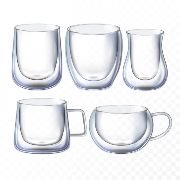 Double ensemble de tasse en verre vecteur — Image vectorielle