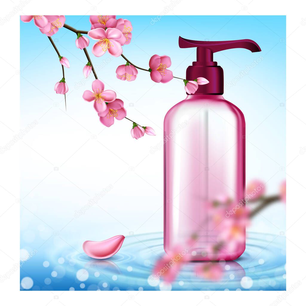 Lotion Sakura Extracts Promotion Poster Vector