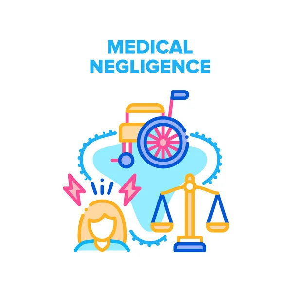 Illustration de concept de vecteur de négligence médicale — Image vectorielle