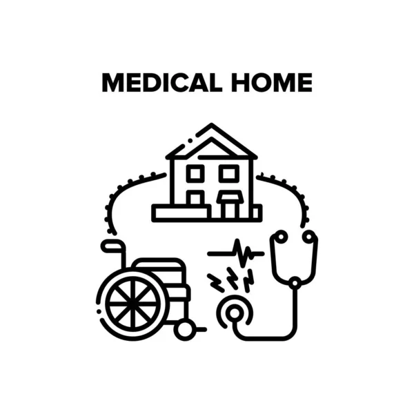 Medical Home Vector Concept Illustration Noir — Image vectorielle