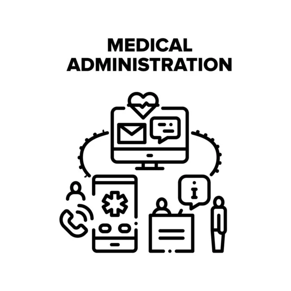 Illustration noire de vecteur d'administration médicale — Image vectorielle