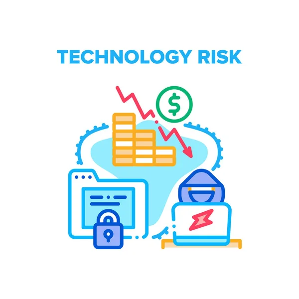 Technology Risk Vector Concept Color Illustration Stock Vector