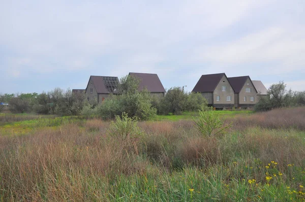 Unfinished Cottages Chumbur Spit Rostov Region Russia — Stock Photo, Image