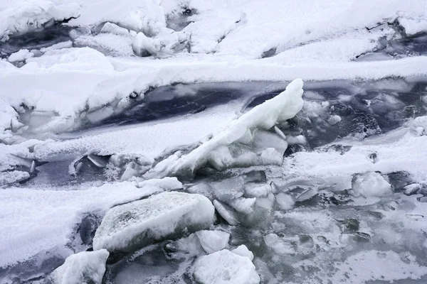 Buz kütleleri ve eriyen deniz suyunda yüzen kar..