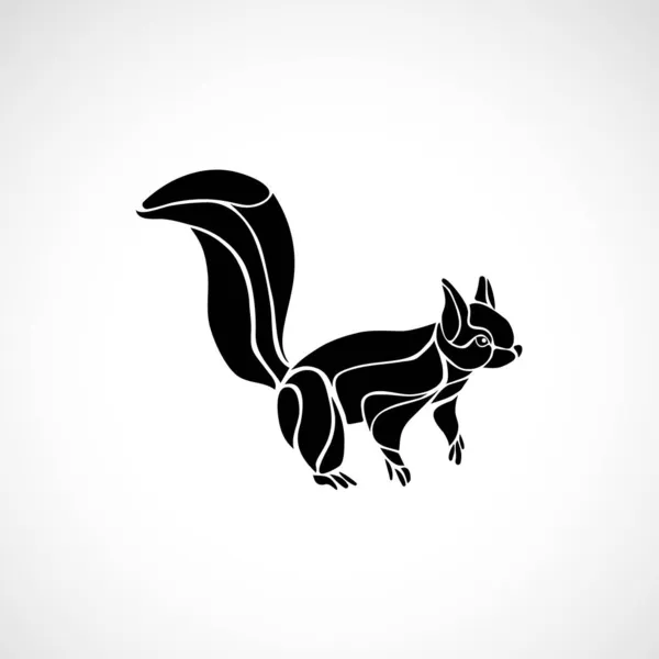 Abstrakte Illustration von Eichhörnchen. Schwarzer welliger Eichhörnchenvektor — Stockvektor