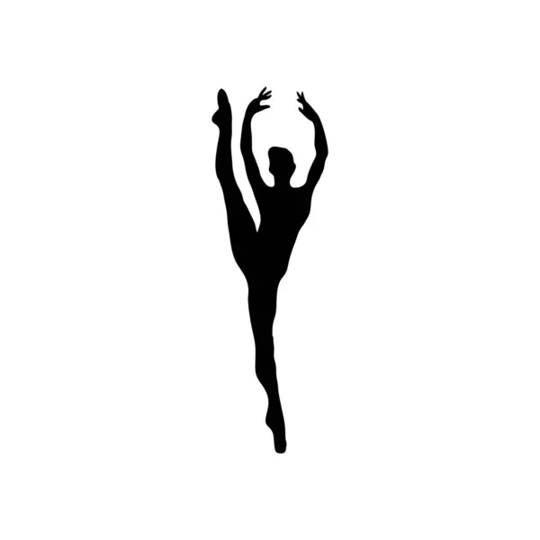 Kreatywna sylwetka gimnastyczki. Sztuka gimnastyka taniec kobieta, wektor ilustracja — Wektor stockowy
