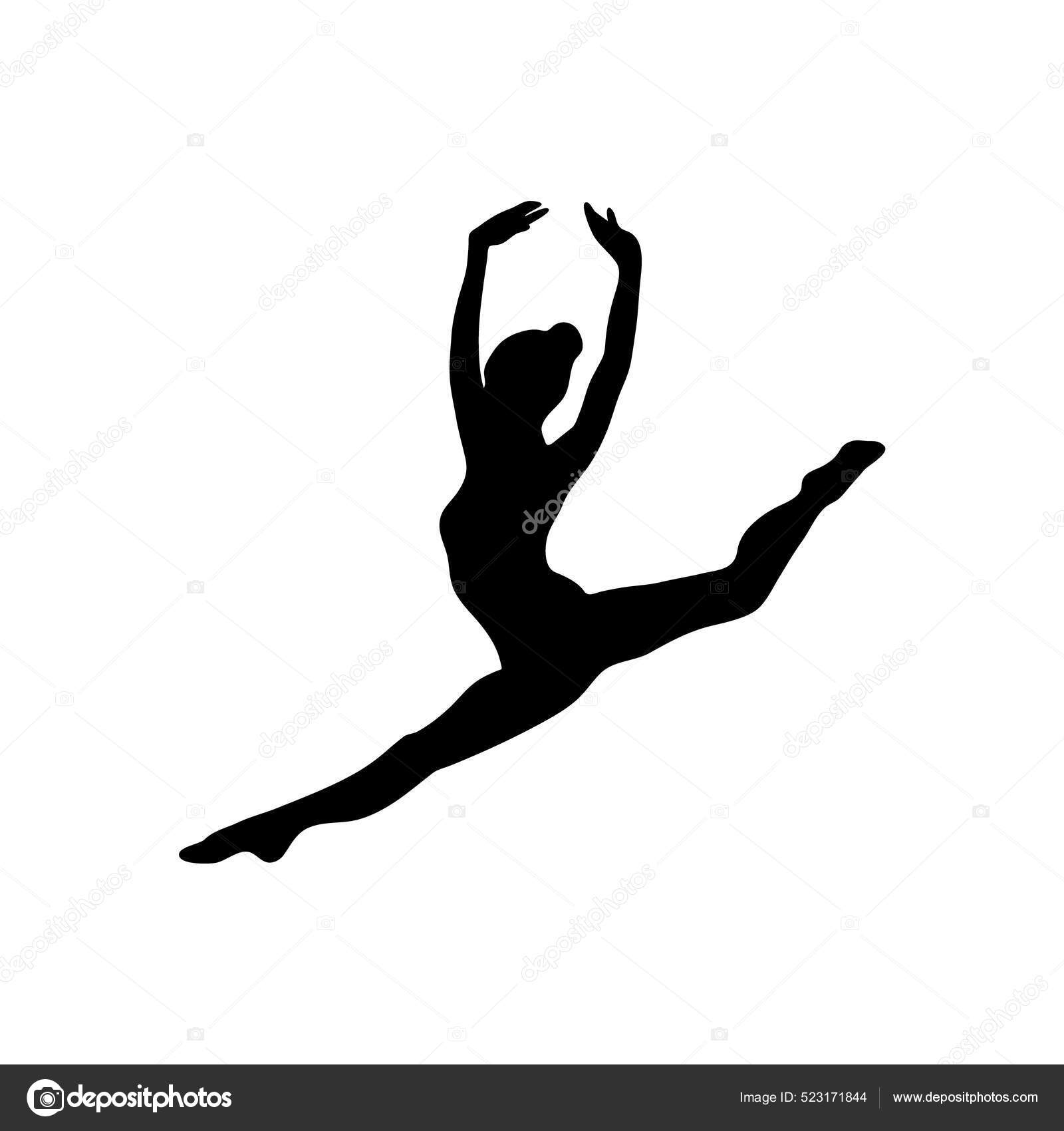 Creative silhouette of gymnastic girl. Art gymnastics dancing woman Stock  Vector by ©Kluva 523171844