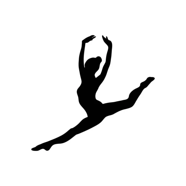 Silhouette creativa della ragazza ginnica. Arte ginnastica danza donna — Vettoriale Stock