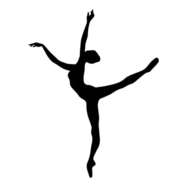 Κορίτσι μπαλέτο. Τέχνη γυμναστική γυναίκα χορεύει — Διανυσματικό Αρχείο
