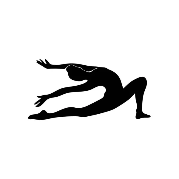 Chica del ballet. Arte gimnasia danza mujer estiramiento — Vector de stock