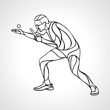 Masa tenisi erkek oyuncu raket üstten 10 Eps