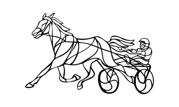 Trotter. Équitation sur une piste de course. Illustration vectorielle — Image vectorielle