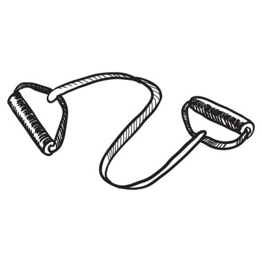 Fitness genişletici, spor aletlerinin çizgi film çizimi