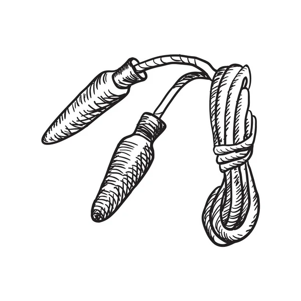 Jumping rope icon. Hand drawn illustration of jumping rope — Vetor de Stock