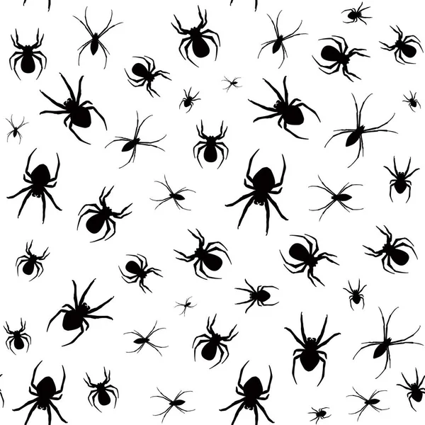 Spiders White Background Halloween Texture Wallpaper File Web Page Background — Stock Vector