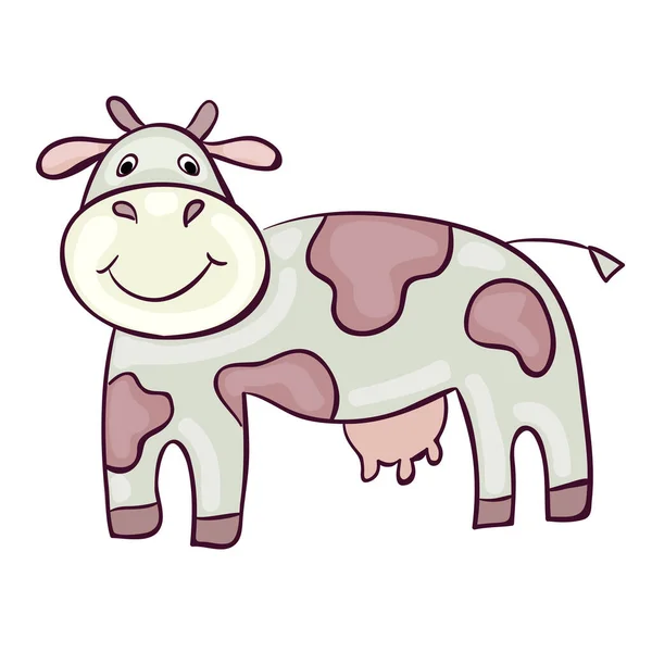 Linda Ilustración Una Vaca Ilustración Infantil Ilustración Vectorial Para Lindo Ilustraciones de stock libres de derechos