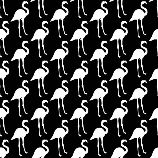 Padrão Sem Costura Vetorial Com Pássaro Flamingo Pode Ser Usado Ilustração De Stock