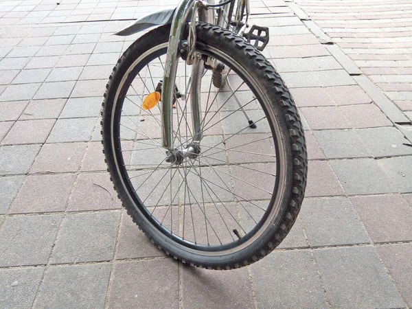 Das Vorderrad Eines Fahrrades — Stockfoto