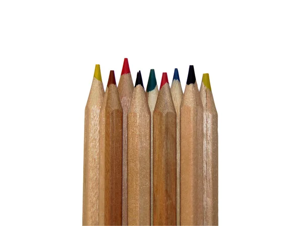 Kolorowanki Ołówki Izolowane Białym — Zdjęcie stockowe