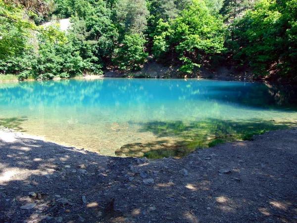 Blue Lake Lacul Albastru Romanya Nın Baia Sprie Kentinde — Stok fotoğraf