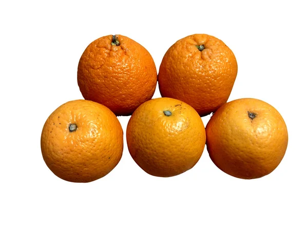 Oranges Isolées Sur Fond Blanc — Photo