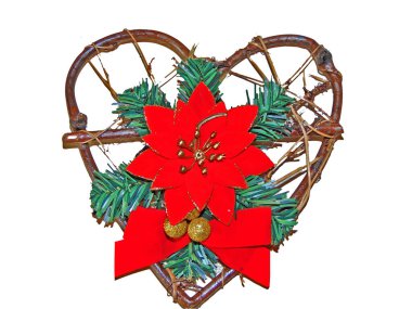 Bir kalp şeklinde Noel dekorasyonu