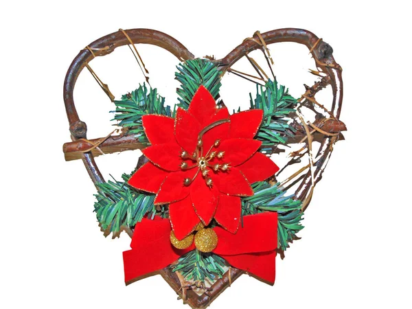 ハートの形をしたクリスマスの装飾 — ストック写真