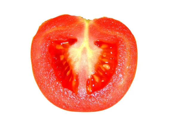 Pomidor Izolowany Białym Tle — Zdjęcie stockowe