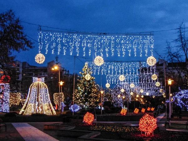 Christmas Decorations Baia Mare City Romania — Stock Photo, Image
