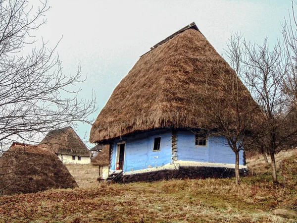 Casa Madeira Velha Tradicional Maramures Aldeia Museu Baia Mare — Fotografia de Stock