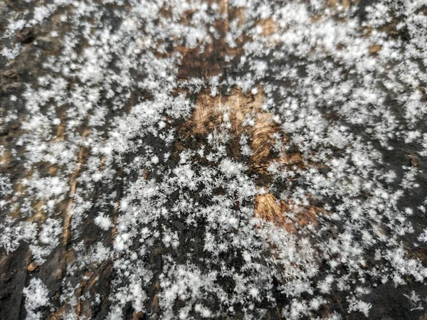 Copos Nieve Madera —  Fotos de Stock