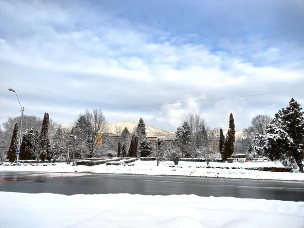 Зима Городе Байя Маре Румыния — стоковое фото