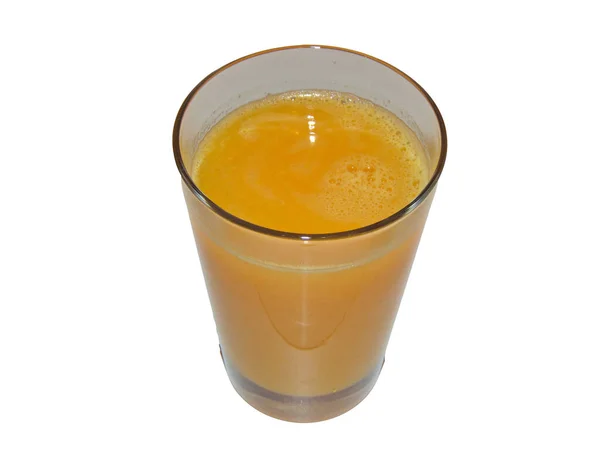 Suco Laranja Fresco Isolado Branco — Fotografia de Stock