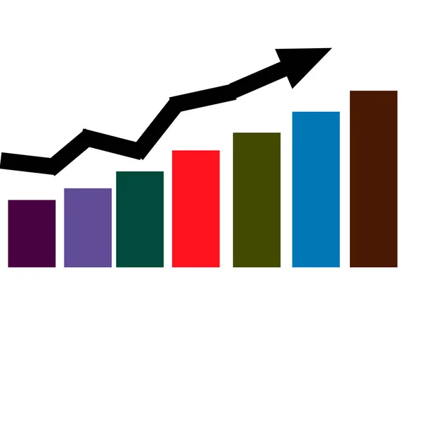 Wykres Pokazujący Wzrost Gospodarczy Ilustracja — Zdjęcie stockowe