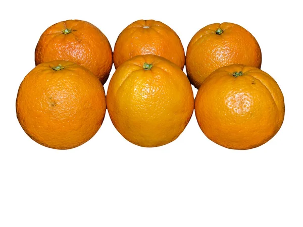 Group Oranges Isolated White Background — Stock Photo, Image